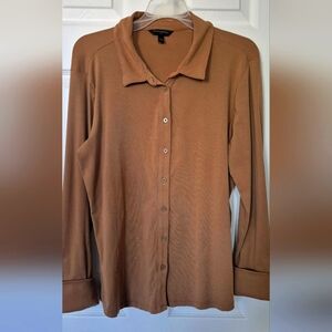 Brown Button-Up Women's Top